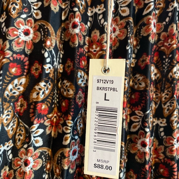 Max Studio | Zoey Pleat Midi Skirt, Sz L, Floral, NWT - Picture 7 of 11